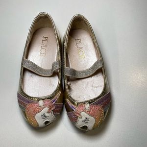 Gold Unicorn Toddler Girl Shoes - Size 5